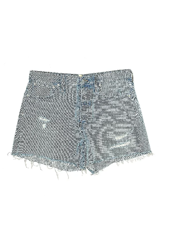 Plus Size Women's Denim Cut - off Shorts with Frayed Edges for a Casual and Laid - Back VibeHigh-Rise Denim Shorts in Light Wash