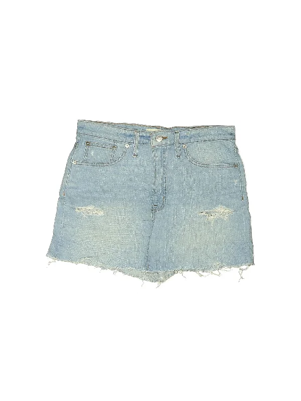 Plus Size Women's Cargo Shorts in Olive Green with Multiple Pockets for Outdoor AdventuresHigh-Rise Denim Shorts in Light Wash