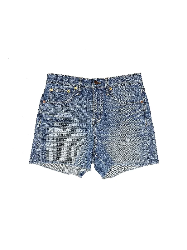 Women's Leather - Look Faux Leather Shorts in Black for an Edgy and Bold AppearanceHigh-Rise Denim Shorts in Medium Wash