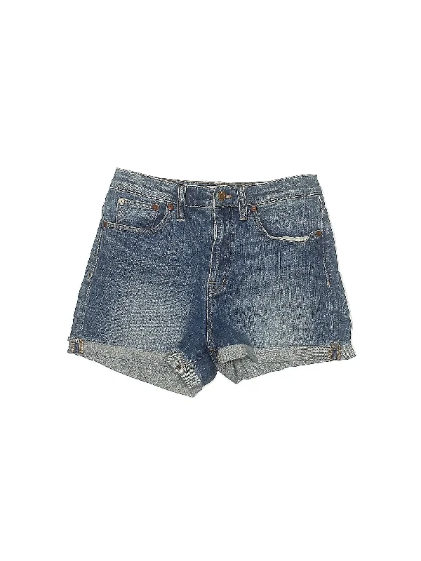 Plus Size Women's Cargo Shorts in Olive Green with Multiple Pockets for Outdoor AdventuresHigh-Rise Denim Shorts in Medium Wash