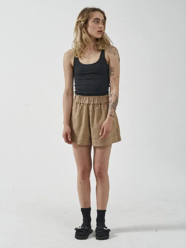 Women's Sequined Party Shorts in Gold for a Glamorous Night OutIntuition Short - Faded Khaki Women's Sequined Party Shorts in Gold for a Glamorous Night OutIntuition Short - Faded Khaki