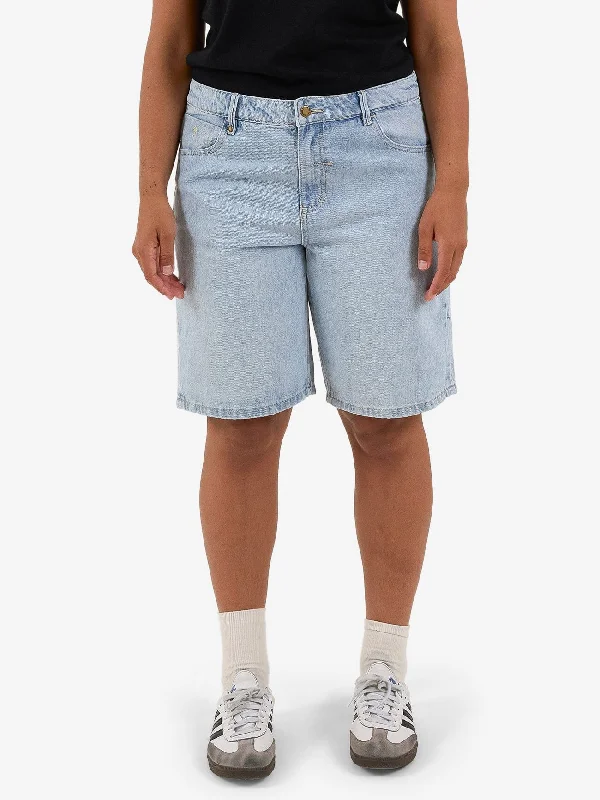 Women's Printed Floral Linen Shorts in Pastel Colors for a Summer Beach OutfitJordan Short - Ash Blue