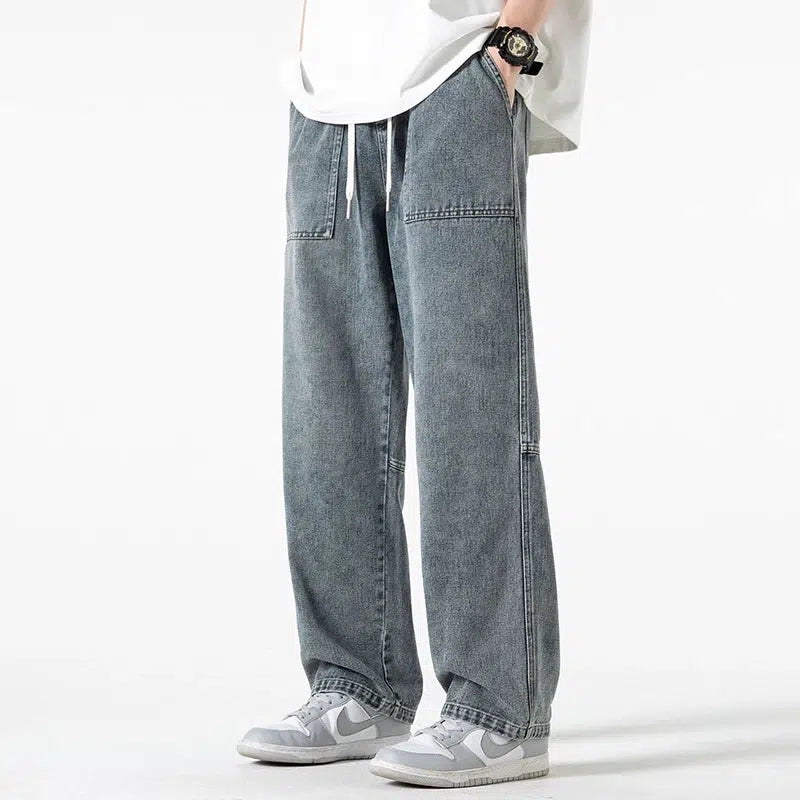 Mom jeans for a nostalgic and casual lookLoose Drawstring Straight-leg Jeans
