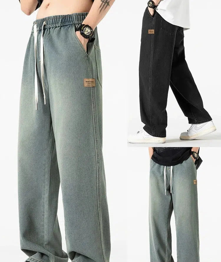 Stretch women jeans for enhanced mobility and comfortLoose Fit Drawstring Jeans