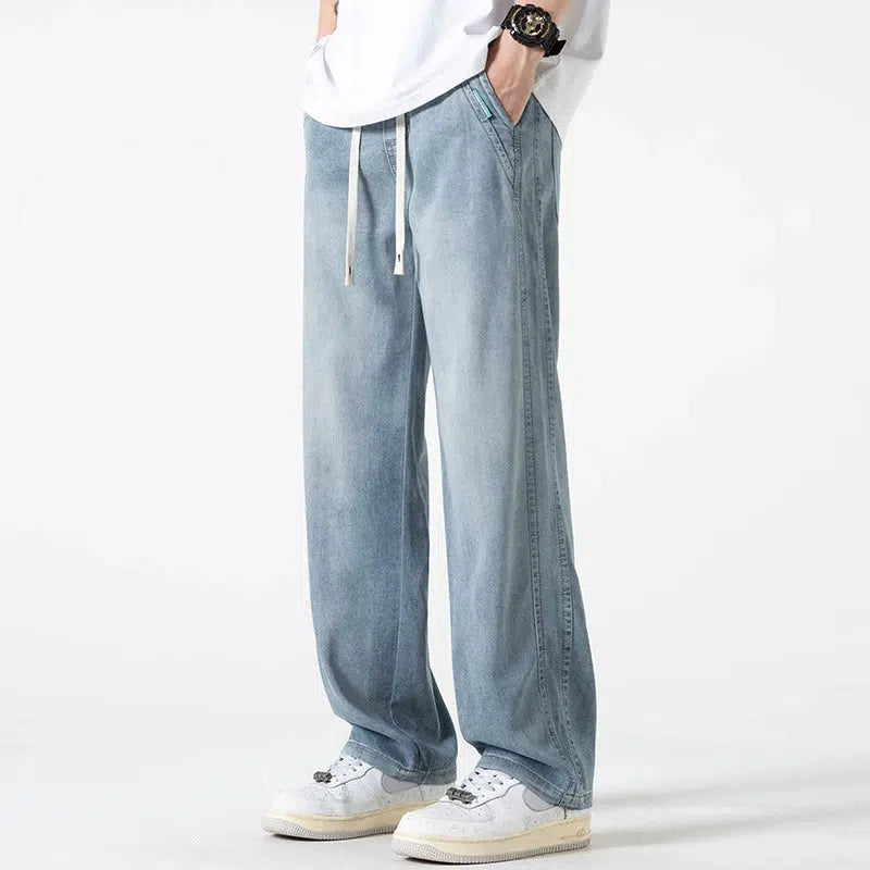 High - waisted women jeans for a flattering silhouetteLoose Straight Wide Leg Jeans