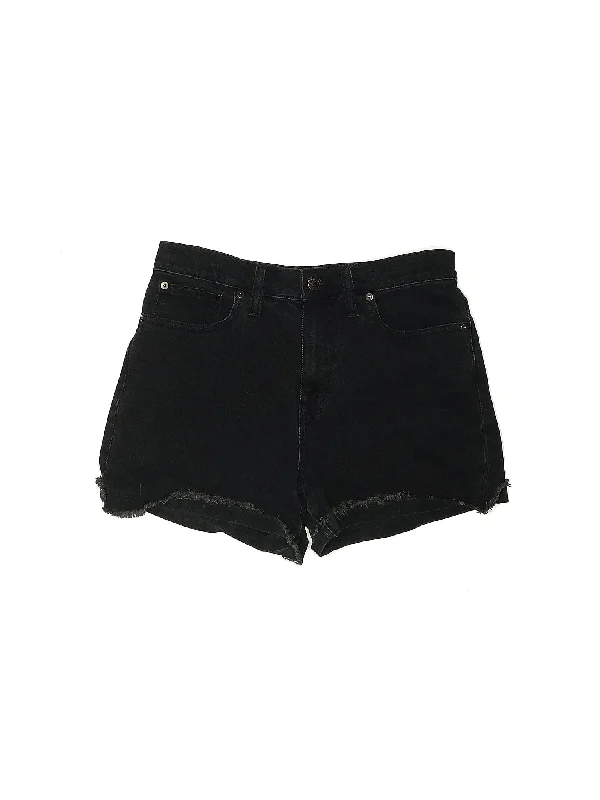 Plus Size Women's Drawstring Linen - Blend Shorts in Beige for a Relaxing VacationLow-Rise Denim Shorts in Dark Wash