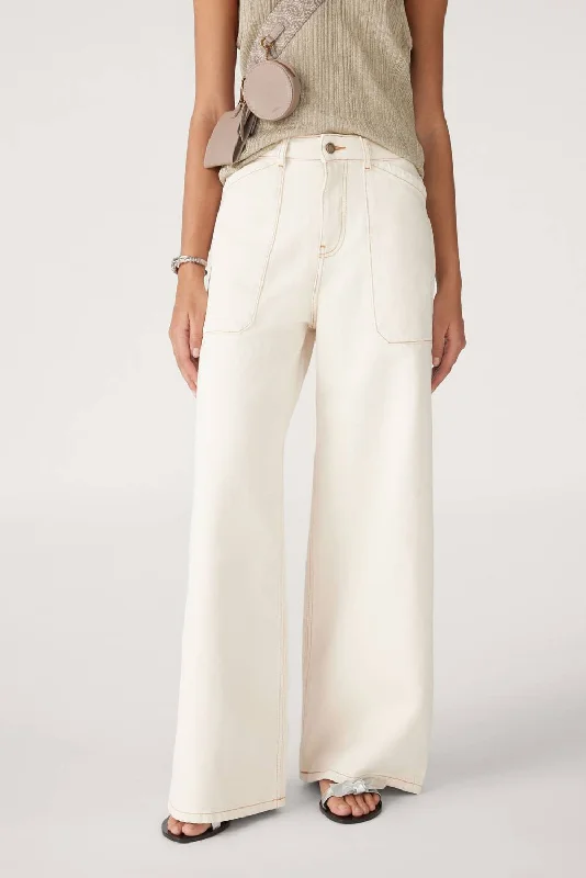 Wide - leg women jeans for a modern and relaxed vibeMallou Jeans In Ecru