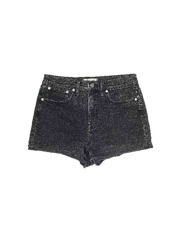 Plus Size Women's Denim Bermuda Shorts in Dark Wash for a Classic and Sophisticated StyleMid-Rise Denim Shorts in Dark Wash