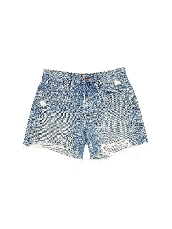 Women's High - Rise Paperbag Waist Shorts in Khaki for a Stylish and Comfortable LookMid-Rise Denim Shorts in Medium Wash