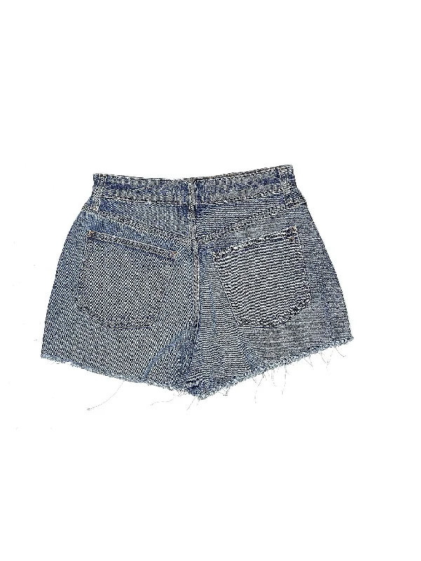 Plus Size Women's Stretch Denim Shorts with Belt Loops in Medium Wash for a Versatile FitMid-Rise Denim Shorts in Medium Wash