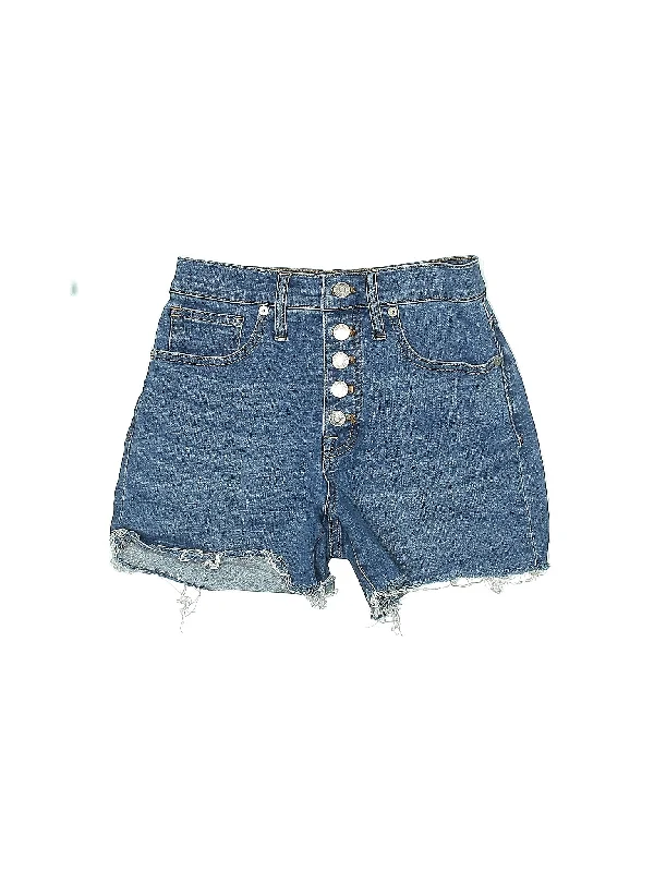 Women's Lace - Trimmed Shorts in White for a Romantic and Elegant OutfitMid-Rise Denim Shorts in Medium Wash