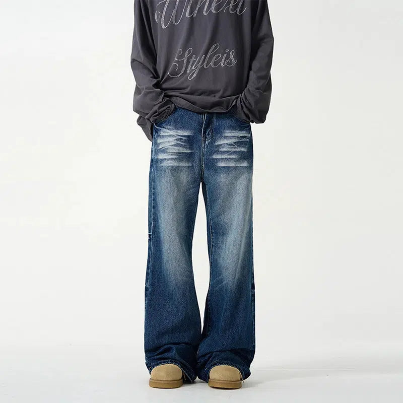 Acid - wash women jeans with a retro finishRetro Cat Whisker Flared Jeans
