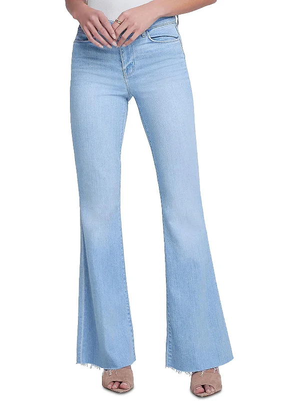 Skinny women jeans with a form - fitting designSera Womens Frayed Hem Denim Flared Jeans