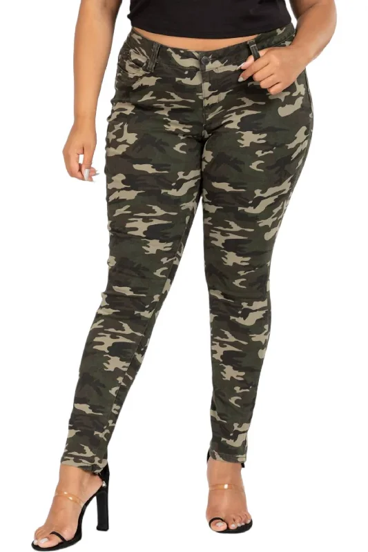 Plus - size women jeans for a comfortable and stylish fitSkinny Jeans - Plus In Green Camo Plus - size women jeans for a comfortable and stylish fitSkinny Jeans - Plus In Green Camo