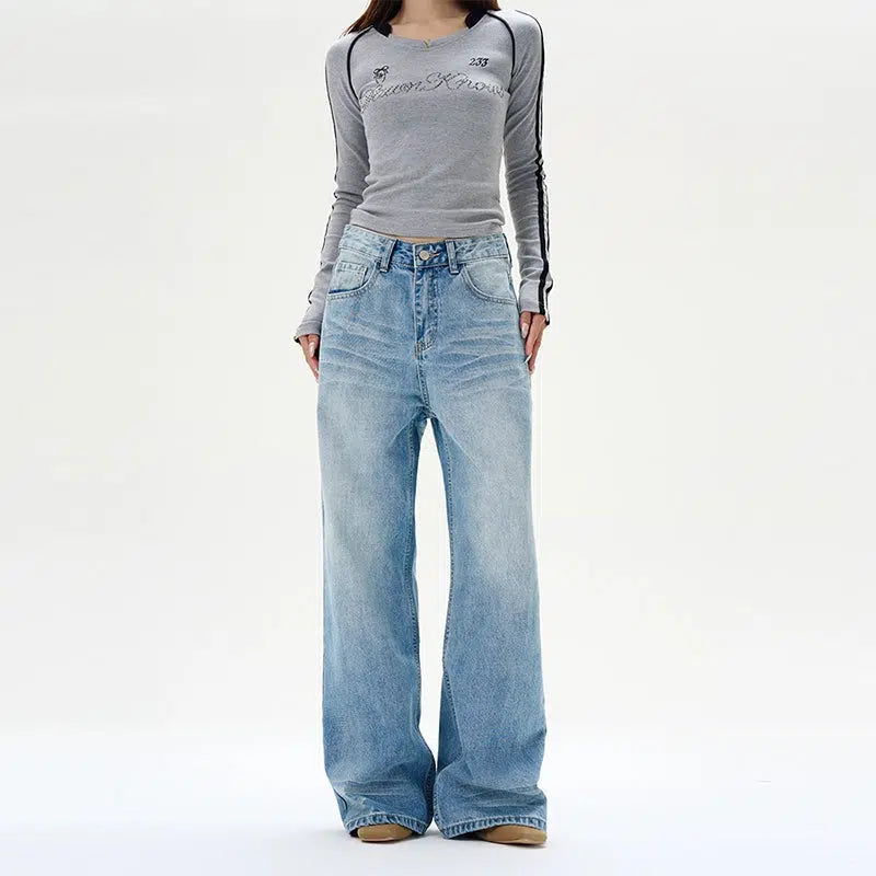 Stretch women jeans for enhanced mobility and comfortSlim-fit Straight-leg Jeans