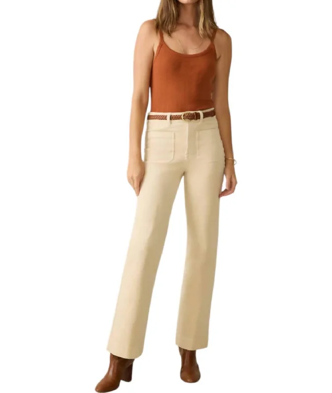 Mom jeans for a nostalgic and casual lookSoftstretch Cord Flare Jeans In Summer Sand