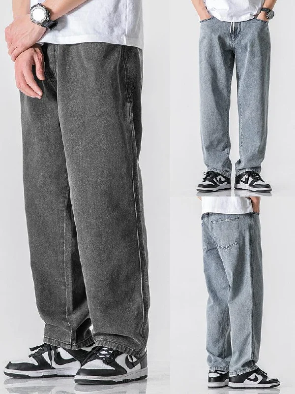 High - waisted women jeans for a flattering silhouetteStraight Drape Washed Denim Jeans