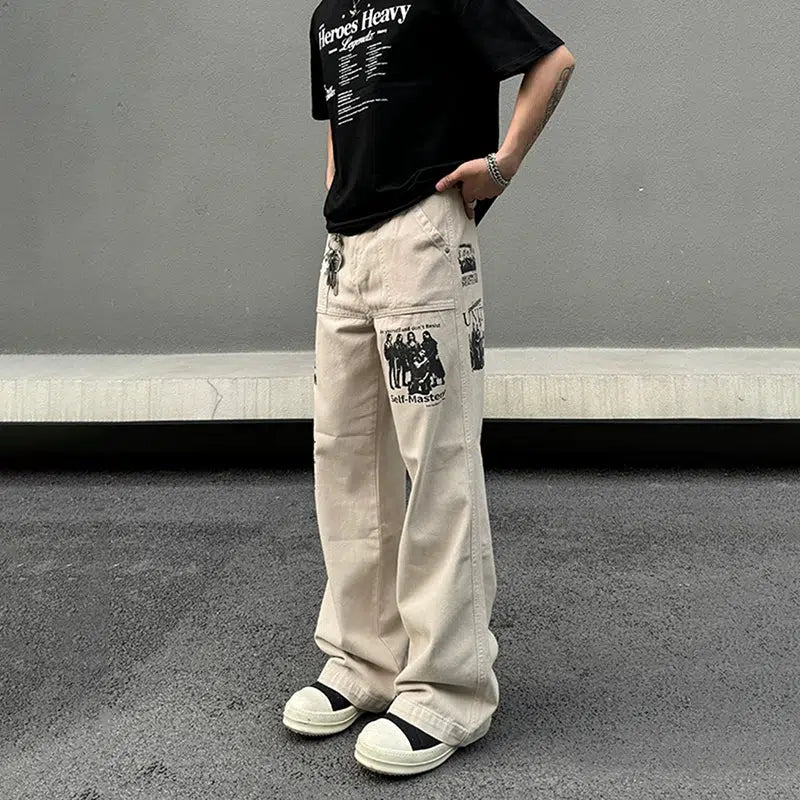 Distressed women jeans for a trendy and edgy lookStreetwear Graphic Print Jeans
