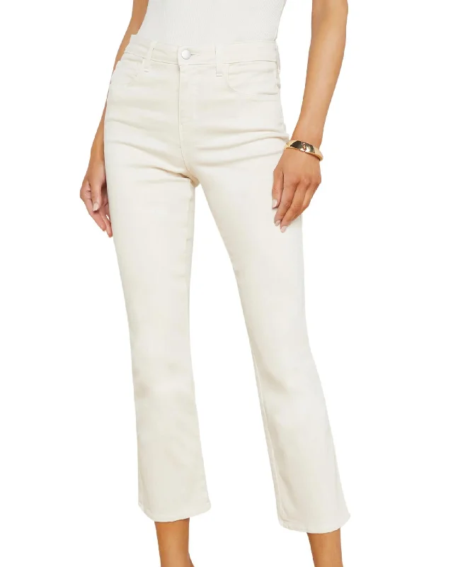 Light - wash women jeans for a fresh and summery appearanceTati High Rise Crop Micro Boot Jeans In French Vanilla