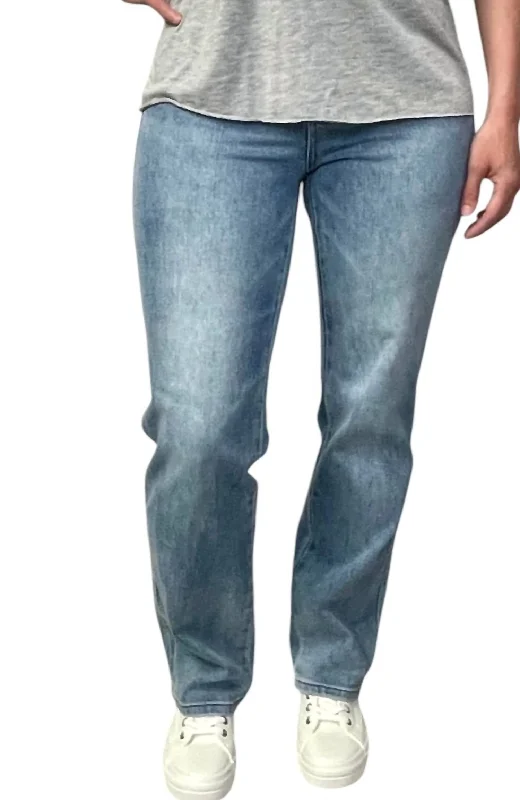 Bootcut women jeans to complement various shoe stylesTummy Control Straight Leg Jeans In Denim