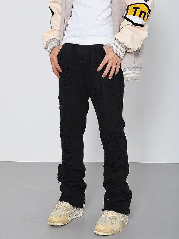 Acid - wash women jeans with a retro finishVintage Slim-fit Ripped Jeans with Rough Edges and Holes Acid - wash women jeans with a retro finishVintage Slim-fit Ripped Jeans with Rough Edges and Holes