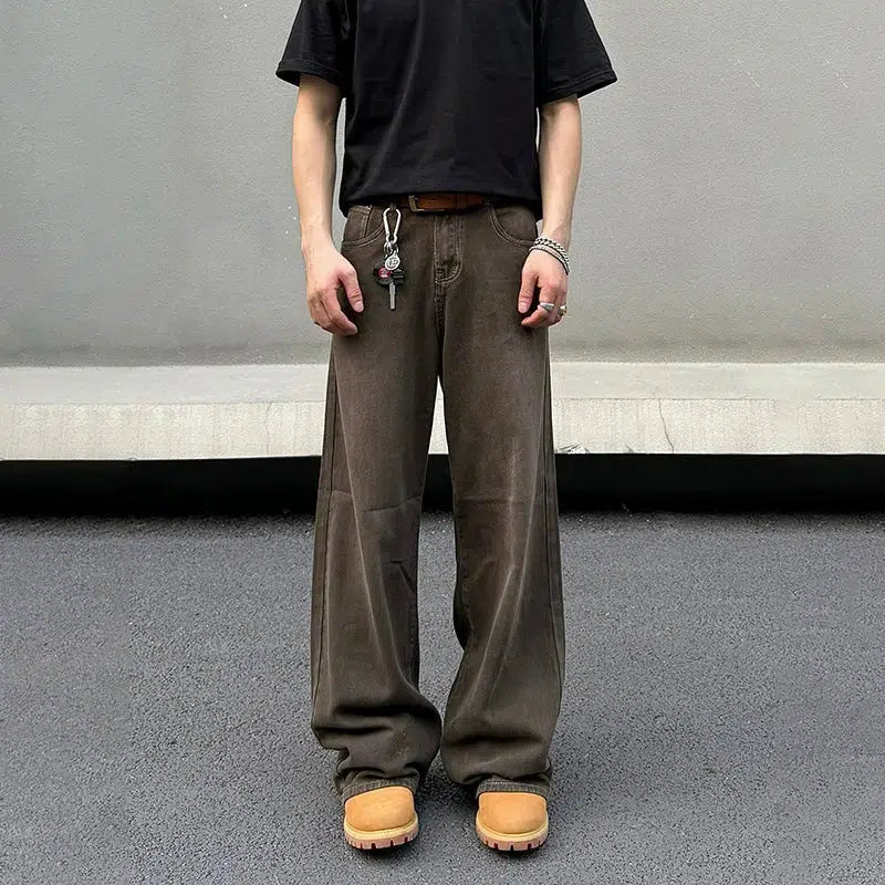 High - rise flare women jeans for a 70s - inspired lookBaggy Straight Leg Jeans