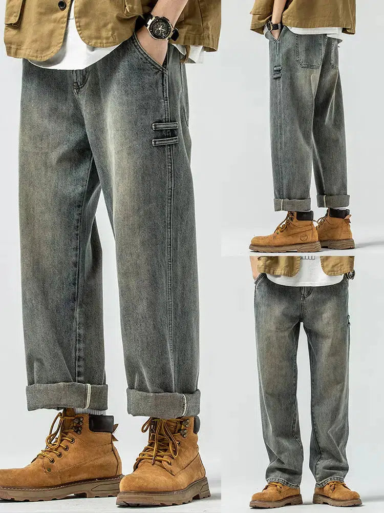 Embellished women jeans with studs or rhinestones for a glamorous touchWashed Wide-leg Jeans