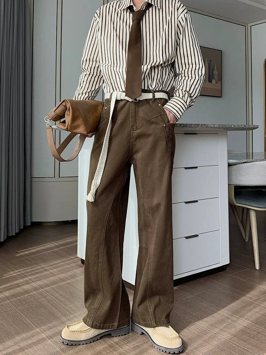 Ripped women jeans for a rebellious and fashion - forward styleWide Leg Casual Jeans
