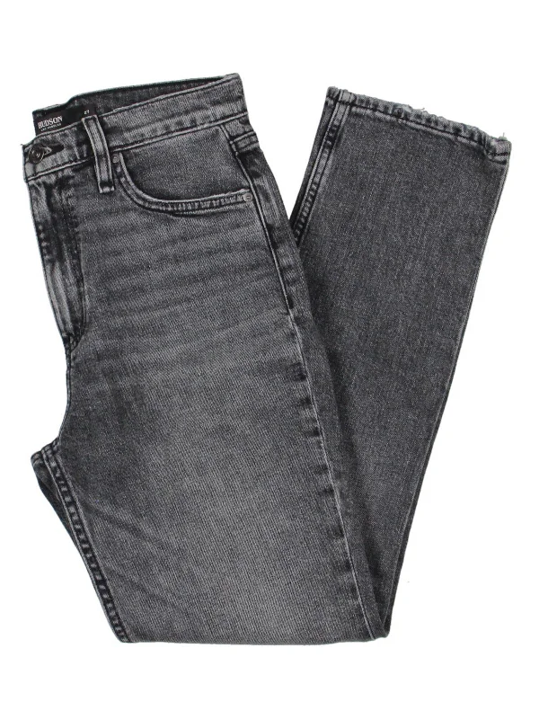 Stretch women jeans for enhanced mobility and comfortWomens Distressed Crop Straight Leg Jeans