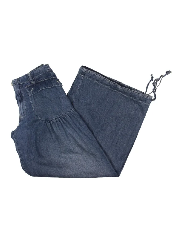 Distressed women jeans for a trendy and edgy lookWomens Mid-Rise Drawstring Hem Wide Leg Jeans Distressed women jeans for a trendy and edgy lookWomens Mid-Rise Drawstring Hem Wide Leg Jeans