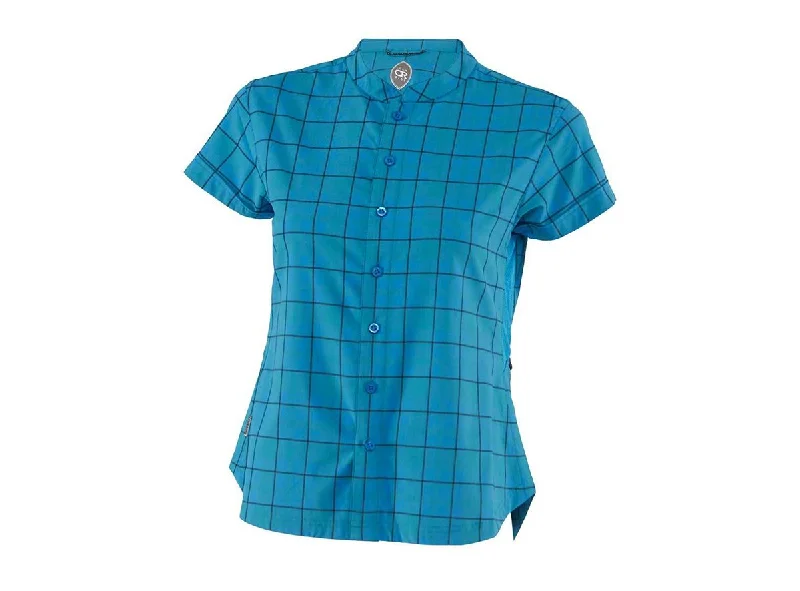 Women's jersey with side slits for added mobilityClub Ride Bella Vista Short Sleeve Cycling Top - Womens - Caribbean Blue