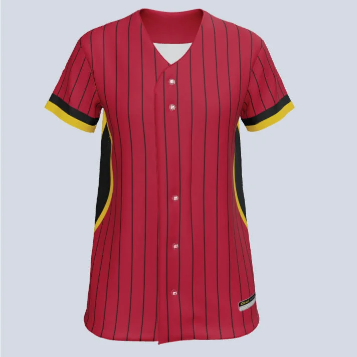 Women's jersey with moisture - wicking fabric for sportsLadies Edge Full Button Custom Softball Jersey Women's jersey with moisture - wicking fabric for sportsLadies Edge Full Button Custom Softball Jersey