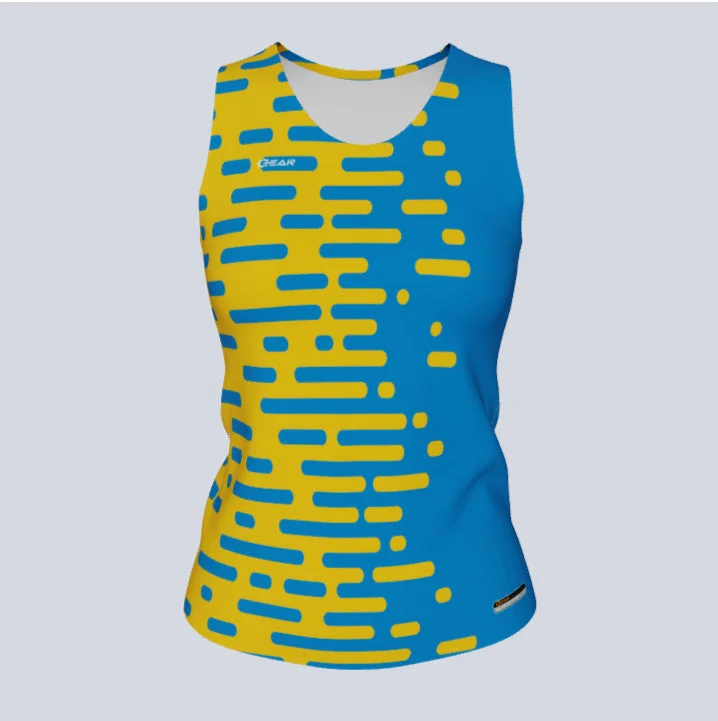 Women's jersey for team sports such as basketballLadies Custom Fitted Track Singlet Dash Jersey