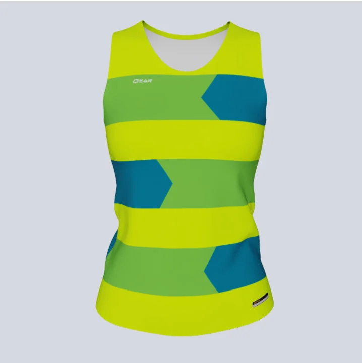 Green women's jersey for an earthy toneLadies Custom Fitted Track Singlet Speed Jersey