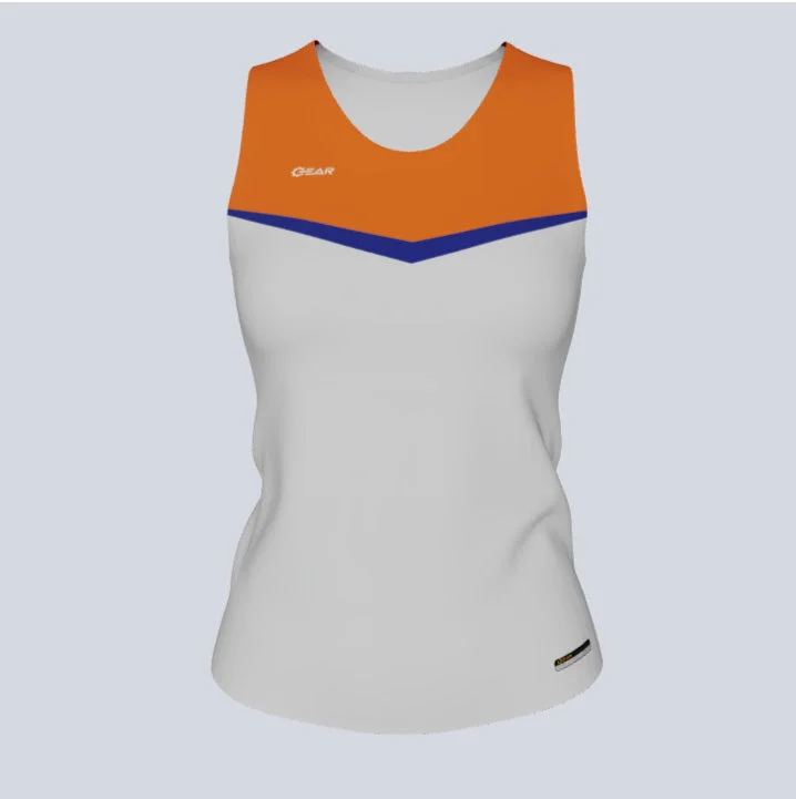 Animal - print women's jersey for a trendy edgeLadies Custom Fitted Track Singlet V-Cut Jersey