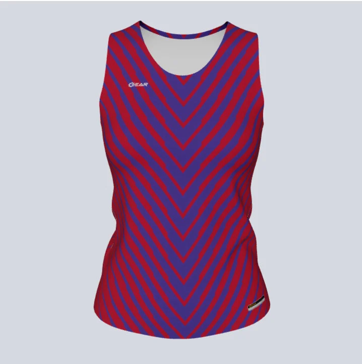 Women's jersey with a high - low hem for styleLadies Custom Fitted Track Singlet Vector Falls Jersey