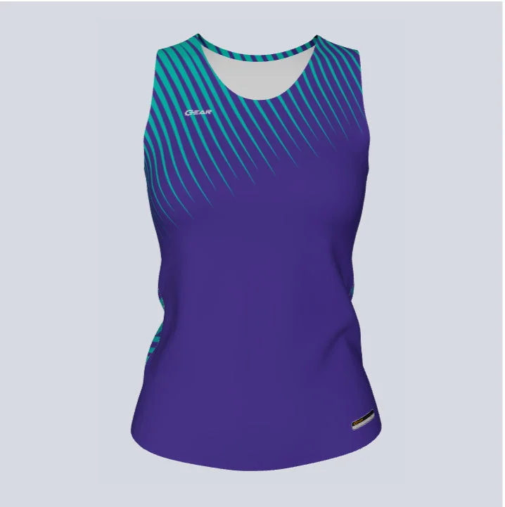 Women's jersey for swimming (as a cover - up)Ladies Custom Fitted Track Singlet Burst Jersey