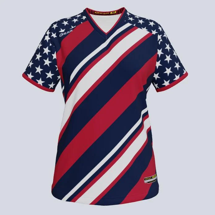 Women's jersey for Pilates sessionsLadies Bold Custom USA Jersey