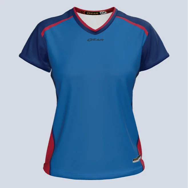 Women's jersey with moisture - wicking fabric for sportsLadies Bombshell Cap Sleeve Jersey