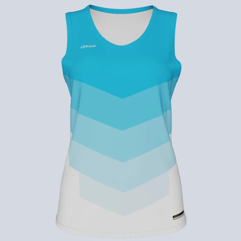 Women's jersey with a mesh panel for ventilationLadies Custom Track Singlet Chevron Jersey
