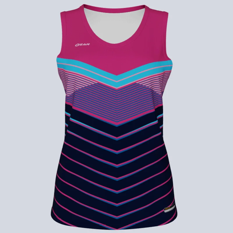 Navy - blue women's jersey for a sporty touchLadies Custom Track Singlet Fusion Jersey