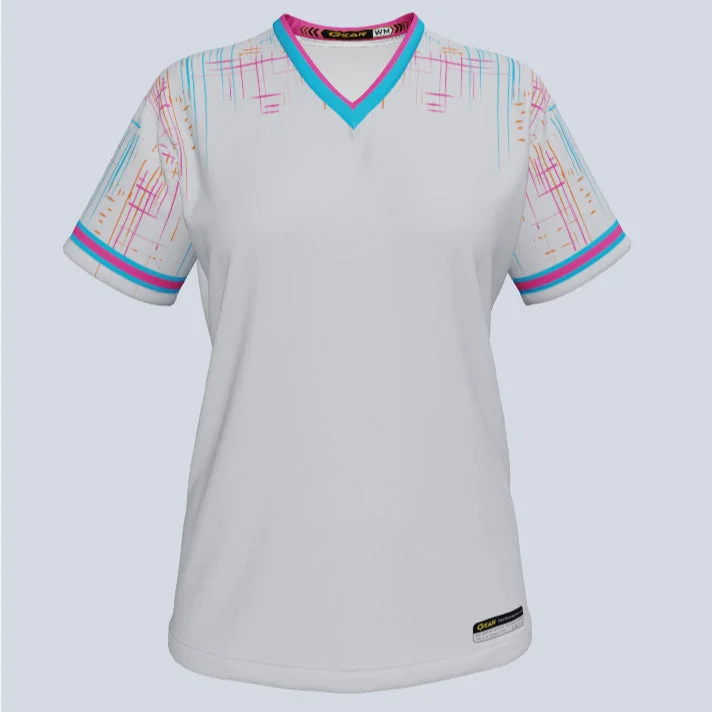 V - neck women's jersey for a more flattering lookLadies Flare V-Neck Custom Jersey