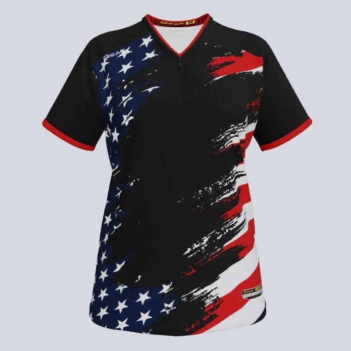 Women's jersey in classic black for a versatile lookLadies Glory Custom USA Jersey