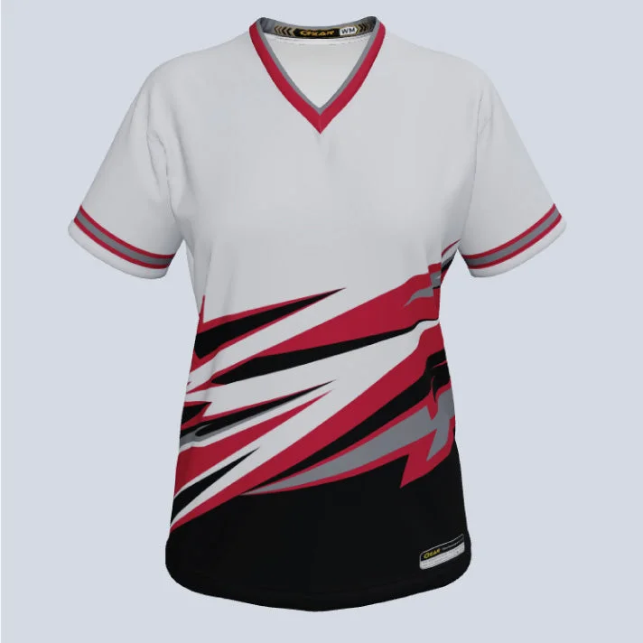 Women's jersey with a high - low hem for styleLadies Ninja V-Neck Custom Jersey