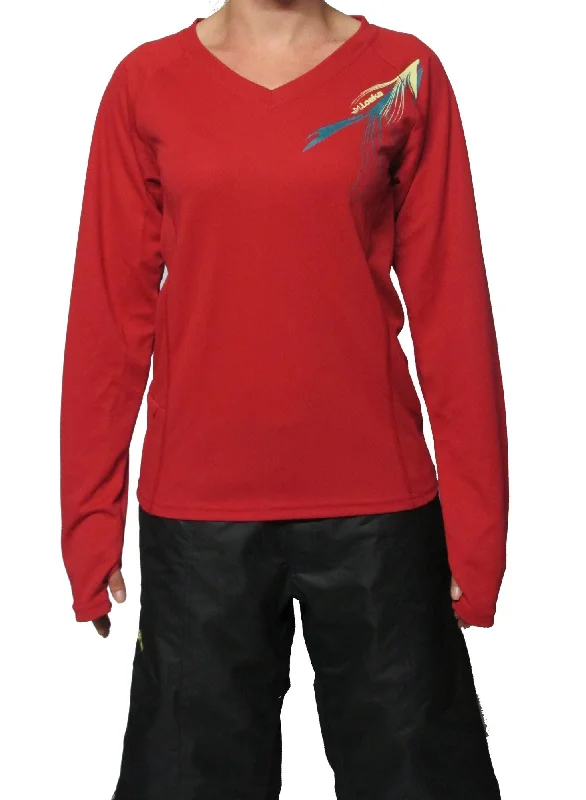Women's jersey for aerobics classesLoeka Kasista V-Neck Long Sleeve MTB Jersey - Womens - Tango Red Women's jersey for aerobics classesLoeka Kasista V-Neck Long Sleeve MTB Jersey - Womens - Tango Red