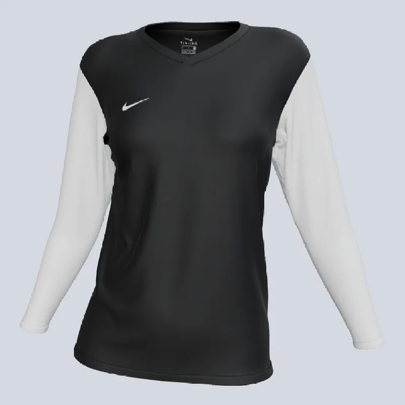 Women's jersey with side slits for added mobilityNIKE Women's Dri-Fit LS Tiempo Premier II Jersey Women's jersey with side slits for added mobilityNIKE Women's Dri-Fit LS Tiempo Premier II Jersey