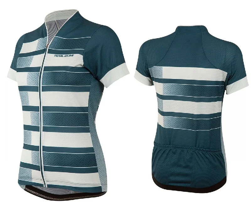Women's jersey for pregnant women (maternity jersey)Pearl Izumi LTD Short Sleeve MTB Jersey - Womens - Blue Steel-Herringbone Stripe