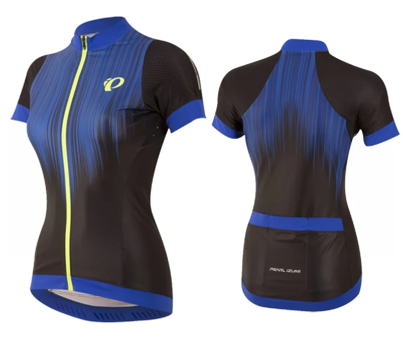 Women's jersey with a zip - up front for easy on - offPearl Izumi Pro Pursuit Short Sleeve Road Jersey - Womens - Dazzling Blue Streamline
