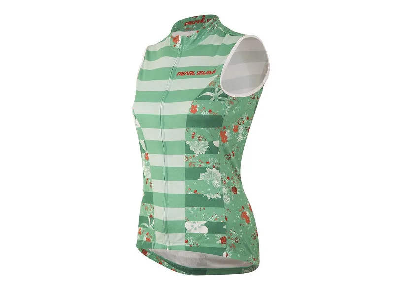 Stretch - knit women's jersey for a flexible fitPearl Izumi Select Escape Ltd Sleeveless Faze Jersey - Womens - Muse Green Spruce Stretch - knit women's jersey for a flexible fitPearl Izumi Select Escape Ltd Sleeveless Faze Jersey - Womens - Muse Green Spruce