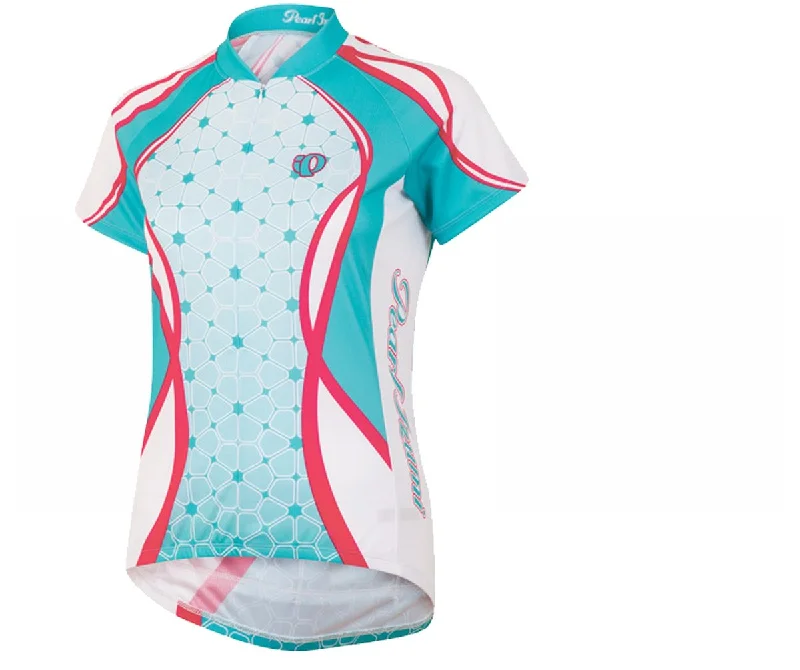Women's jersey with a fitted silhouettePearl Izumi Select Ltd Short Sleeve Road Jersey - Womens - Fleurette-Scuba Blue